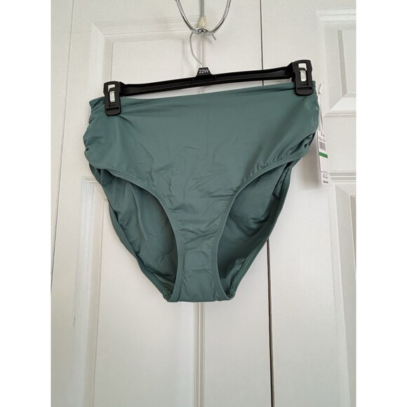 Anne Cole Other - Anne Cole Bikini Botton Women's Side Shirred High Waist Green Size L Convertible